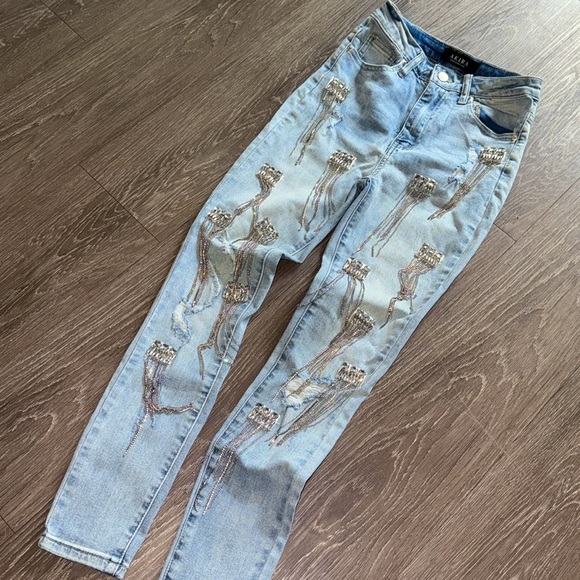 AKIRA Denim - AKIRA Embellished Distressed Jeans